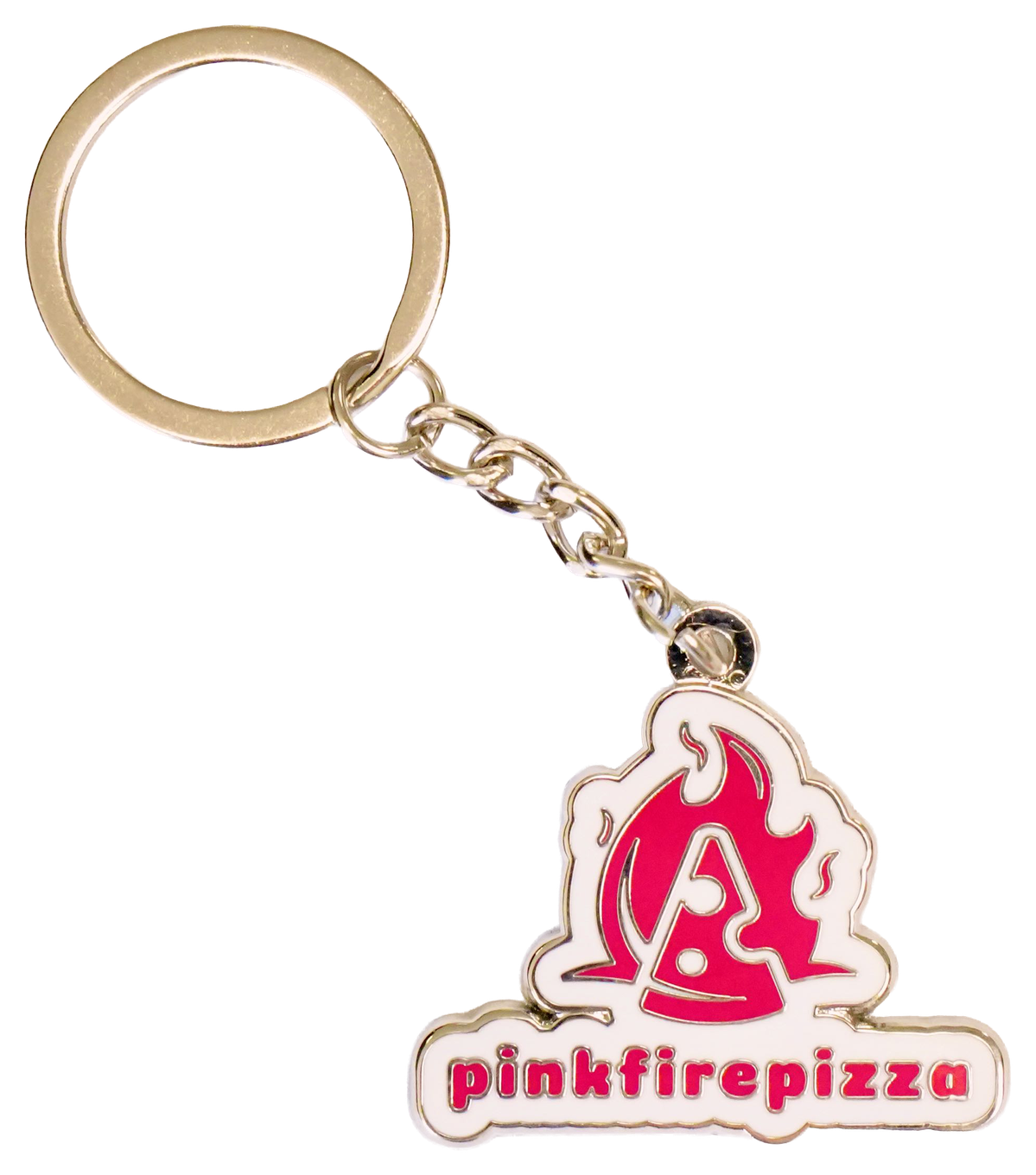 Pink Fire Pizza keychain merchandise